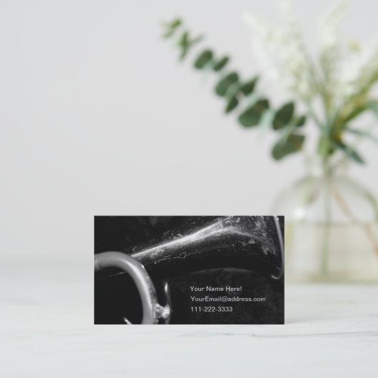 ミュージシャンのためのトランペットの鐘の名刺 名刺 (スタンド正面)