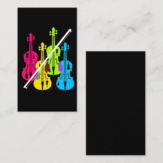 ミュージシャンのための多彩のバイオリンの誕生日プレゼント 名刺 (正面/裏面)