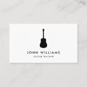ミュージシャンのアコースティックギターのミニマリストのモダン 名刺 (正面)