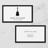 ミュージシャンのアコースティックギターのミニマリストのモダン 名刺 (正面/裏面)