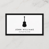 ミュージシャンのアコースティックギターのミニマリストのモダン 名刺 (正面)