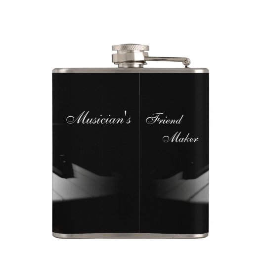 ミュージシャンのインスピレーションのピアノパーソナライズなフラスコ フラスク (裏面)