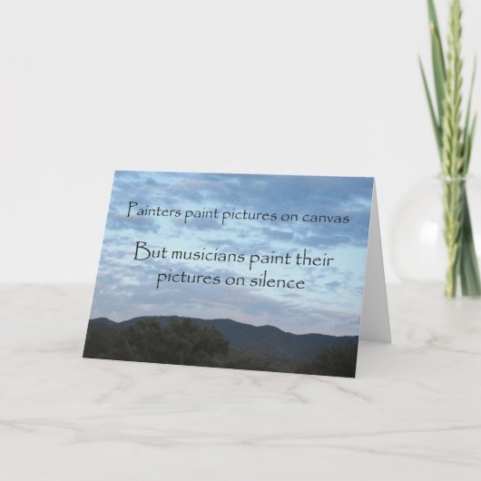 ミュージシャンのキャンバスの挨拶状 カード (正面)