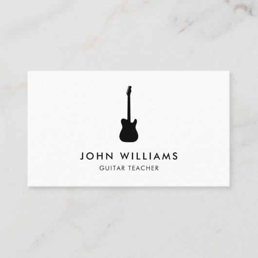 ミュージシャンのギターのミニマリストのモダン 名刺 (正面)