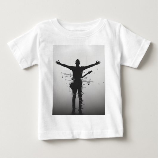 ミュージシャンのシルエット ベビーTシャツ (正面)