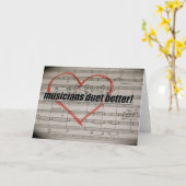 ミュージシャンのデュエットのよりよい挨拶状 カード (黄色い花)