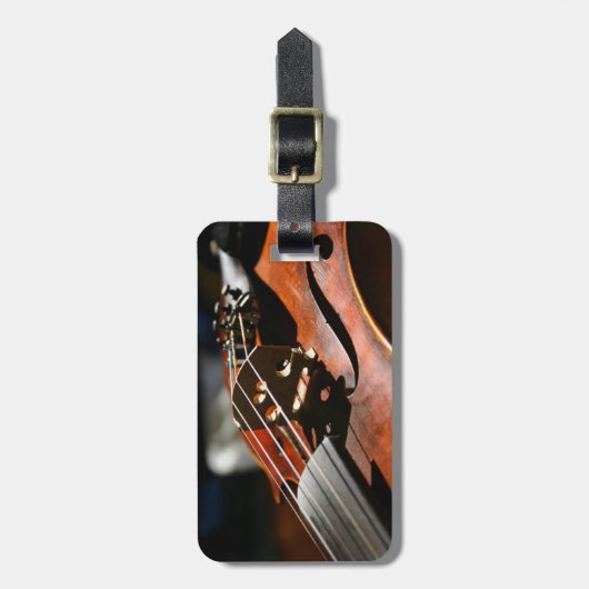 ミュージシャンのバイオリンの箱旅行ID ラゲッジタグ (正面縦)