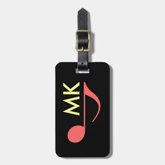 ミュージシャンのミュージカルノート ラゲッジタグ (正面縦)
