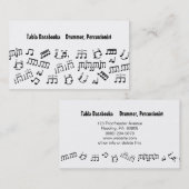 ミュージシャンの名刺の打楽器のドラマーのノート 名刺 (正面/裏面)