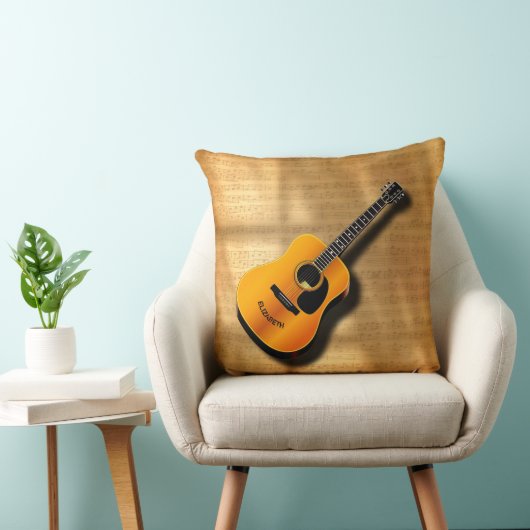 ミュージシャンの名前をカスタムするを用いる音響のヴィンテージのギター クッション (椅子)