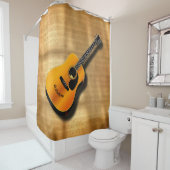 ミュージシャンの名前をカスタムするを用いる音響のヴィンテージのギター シャワーカーテン (インサイチュ)