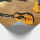 ミュージシャンの名前をカスタムするを用いる音響のヴィンテージのギター ラッピングペーパー (角)