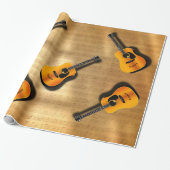ミュージシャンの名前をカスタムするを用いる音響のヴィンテージのギター ラッピングペーパー (アンロールド)