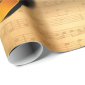 ミュージシャンの名前をカスタムするを用いる音響のヴィンテージのギター ラッピングペーパー (ロールコーナー)