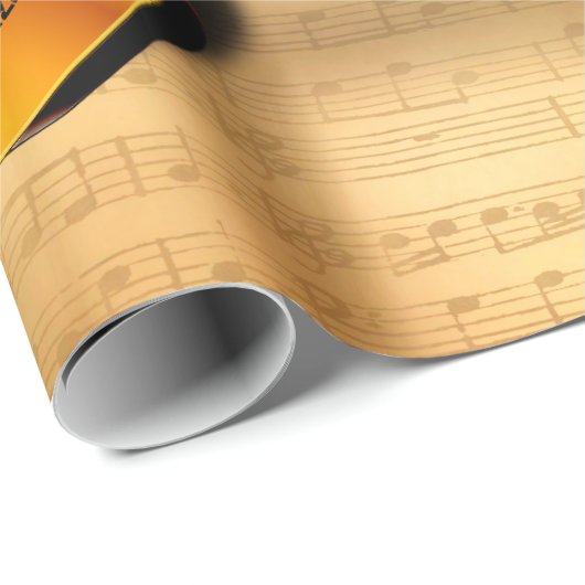 ミュージシャンの名前をカスタムするを用いる音響のヴィンテージのギター ラッピングペーパー (ロールコーナー)