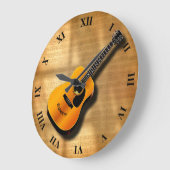 ミュージシャンの名前をカスタムするを用いる音響のヴィンテージのギター ラージ壁時計 (傾斜)