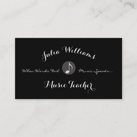 ミュージシャンの大量のミュージカルノート付き名刺 名刺 (正面)
