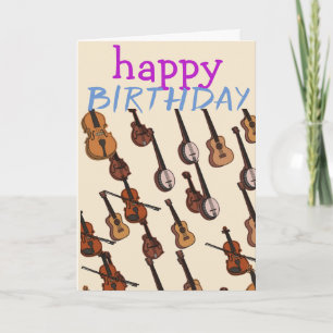 ミュージシャンの弦楽器の誕生日 カード