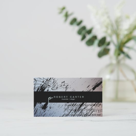 ミュージシャンの歌手の音楽の先生の名刺 名刺 (スタンド正面)