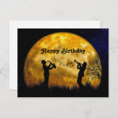 ミュージシャンの満月水彩の誕生日 ポストカード (正面/裏面)