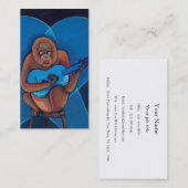 ミュージシャンの芸術のおもしろいの青のギタリストのオランウータン猿 名刺 (正面/裏面)