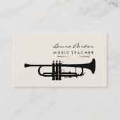 ミュージシャンの音楽の先生のトランペットの楽器の金ゴールド 名刺 (正面)