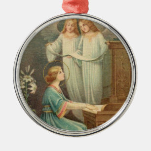 ミュージシャンのSt CeciliaのPatroness メタルオーナメント