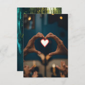 ミュージシャンは手でハートを組み立てている サンキューカード (正面/裏面)