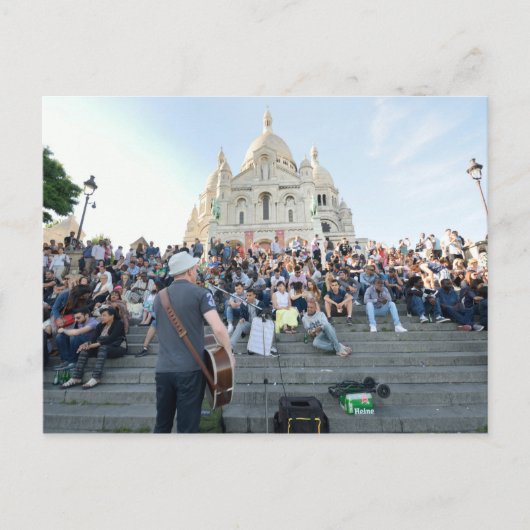 ミュージシャンアウトサイドサクレクールパリ ポストカード (正面)