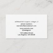 ミュージシャンアコースティックレッドギタモダンーホワイト 名刺 (裏面)