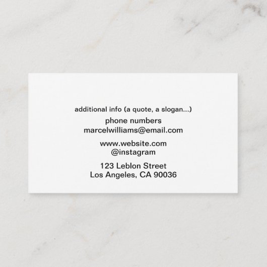 ミュージシャンアコースティックレッドギタモダンーホワイト 名刺 (裏面)