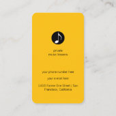 ミュージシャンイエロービジネスカードとミュージカルメモ 名刺 (裏面)
