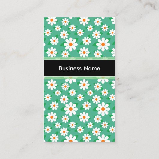 ミュージシャンエレガントグリーンデイジーパターン 名刺 (裏面)