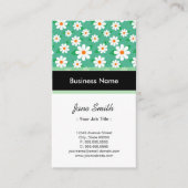 ミュージシャンエレガントグリーンデイジーパターン 名刺 (正面)