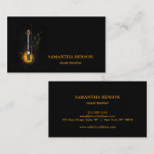 ミュージシャンエレガントミュージカルギター付き名刺 名刺 (正面/裏面)