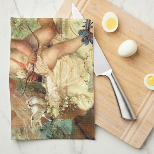 ミュージシャンエンジェルズバイハンスザッツカビクトリアンファインアート キッチンタオル (四つ折り)