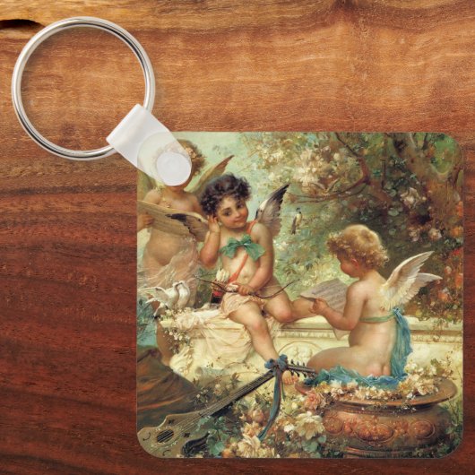 ミュージシャンエンジェルズバイハンスザッツカビクトリアンファインアート キーホルダー (正面)