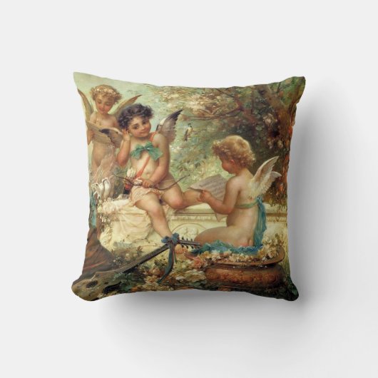 ミュージシャンエンジェルズバイハンスザッツカビクトリアンファインアート クッション (正面)