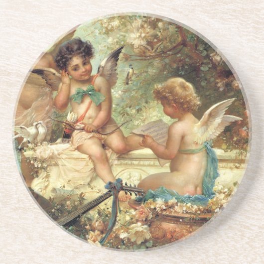 ミュージシャンエンジェルズバイハンスザッツカビクトリアンファインアート コースター (正面)