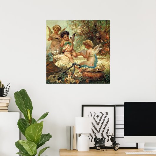 ミュージシャンエンジェルズバイハンスザッツカビクトリアンファインアート ポスター (ホームオフィス)