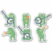 ミュージシャンカエルキャラクターセット シール (正面)