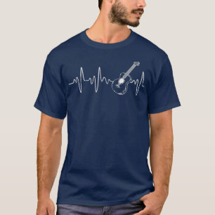 ミュージシャンギタリストハートビートミュージカル楽器 Tシャツ