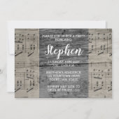 ミュージシャンギタリスト素朴写真卒業 招待状 (裏面)