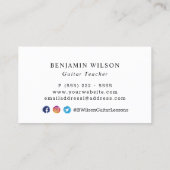 ミュージシャンギター先生水彩 名刺 (裏面)