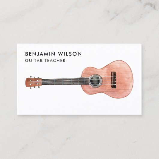 ミュージシャンギター先生水彩 名刺 (正面)