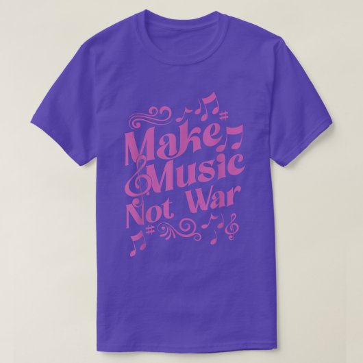 ミュージシャンギター&ドラマーMake Music Not War 2000 Tシャツ (デザイン正面)