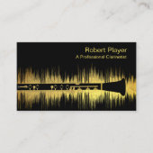 ミュージシャンクラリネットプレーヤーのオーディオ金ゴールド音波 名刺 (正面)