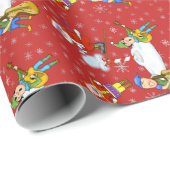 ミュージシャンクリスマス小人&サンタラッピング紙 ラッピングペーパー (ロールコーナー)