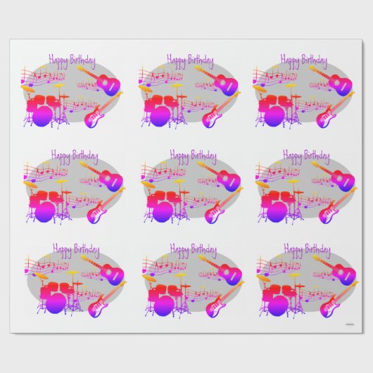 ミュージシャングラフィックギフトラップレインボーHAMbyWG ラッピングペーパー (フラット)