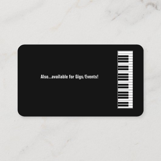 ミュージシャンコンポーザアレンジャー先生キーボード 名刺 (裏面)